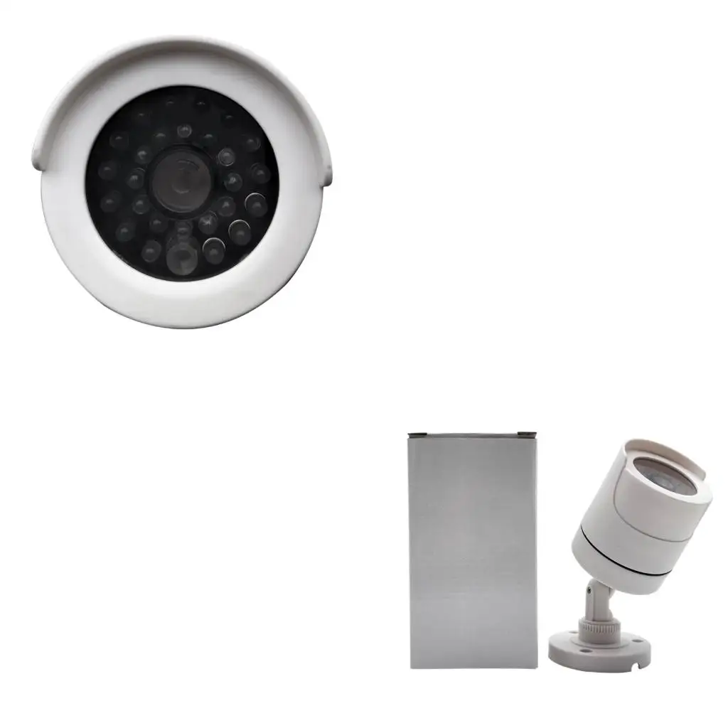  Not Functional Dummy Camera Red Light Simulation 180 Degree Rotate Mount Lightweight Plastic Burglar Prevention Tool