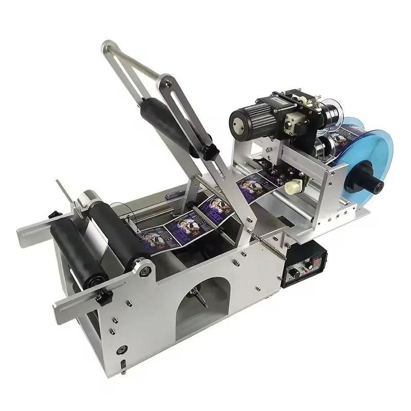Semi-automatic Round Bottle Coding and Labeling Machine MT50 Self-adhesive Label Small Glass Bottle Manual Labeling Machine