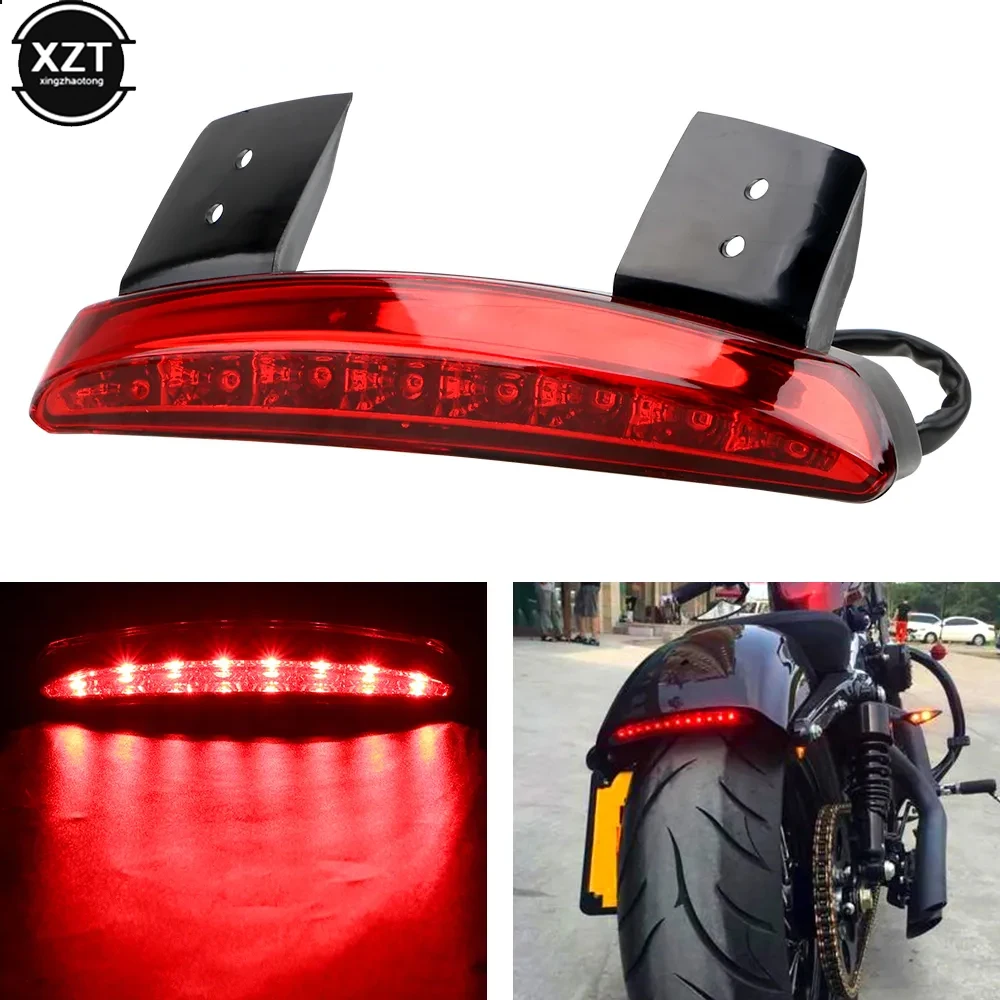 Bike Motorcycle Lights Rear Fender Edge Red LED Brake Tail light Motocycle For Harley Touring Sportster XL 883 1200 Cafe Racer