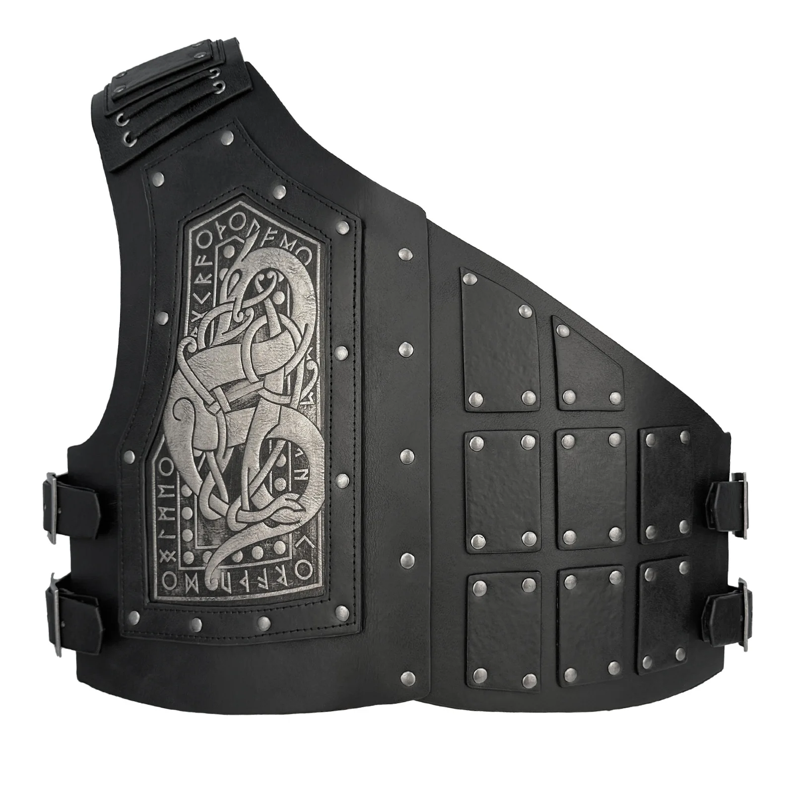 

1 шт. Средневековый нагрудник-броня для воина, ретро-броня для кавалериста, лучника, регулируемый кожаный жилет-броня