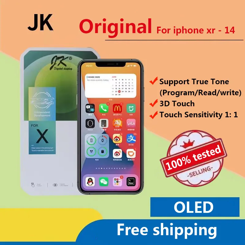 Zdjęcie 3: Oryginalny wyświetlacz LCD JK InCell do iPhone X XR Xs 11 12 13 15 16 12Pro 11ProMax 14Plus, ekran dotykowy, digitizer, True Tone