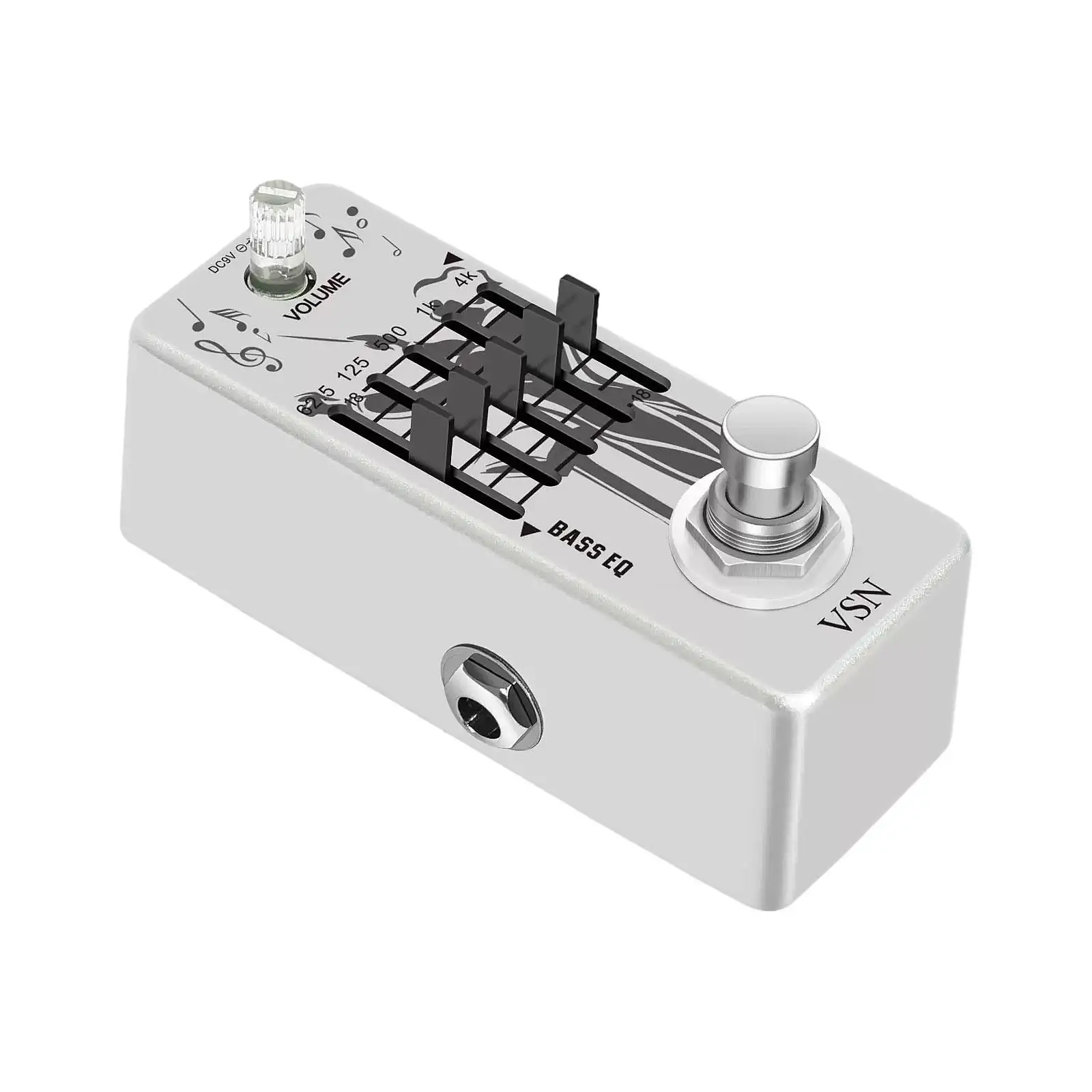 Graphic 5 Band EQ Pedal for Bass Durable Metal Effect Pedal with Gain Control for Electric Bass