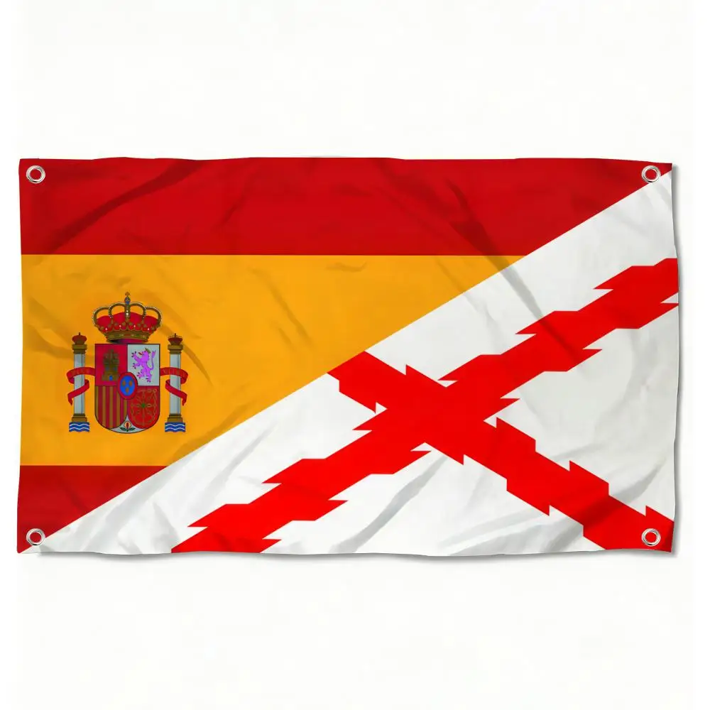 Spanien mit dem Burgunderkreuz, Flaggen, individuelles Wandbehang-Kunstbanner für Schlafzimmer, Zuhause, Wohnzimmer, Außendekoration