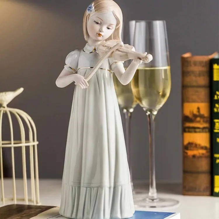 Ornaments Home Living Room Wine Cabinet Ornaments Western Girl Ceramic Ornaments