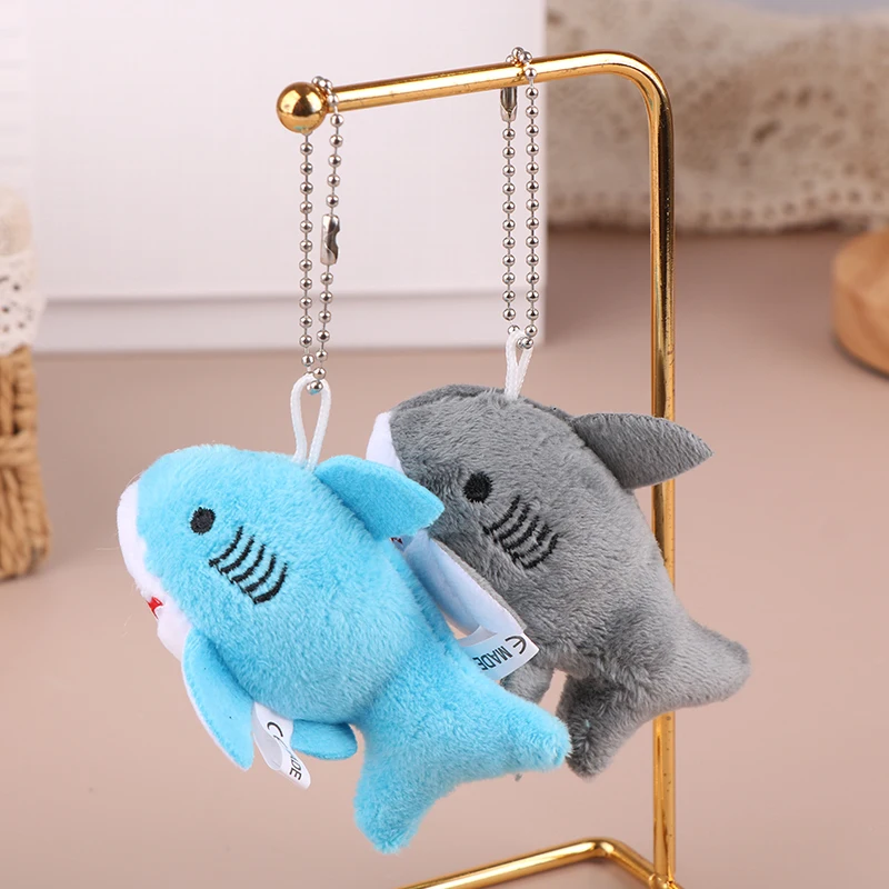 Cute Shark Plush Doll Toys Keychain Pendant Cartoon Ocean Animal Small Shark Soft Stuffed Keyring Backpack Charms Bag Decor Gift