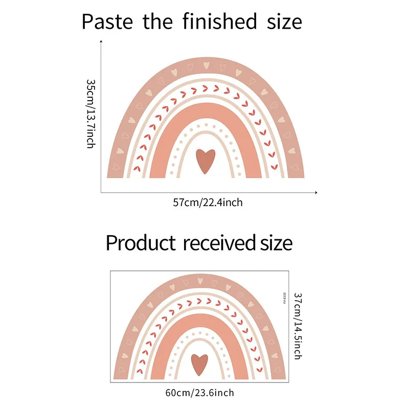핑크 사랑 무지개 어린이 침실 유치원 가정 미화 장식 벽 스티커, 자체 접착 도매
