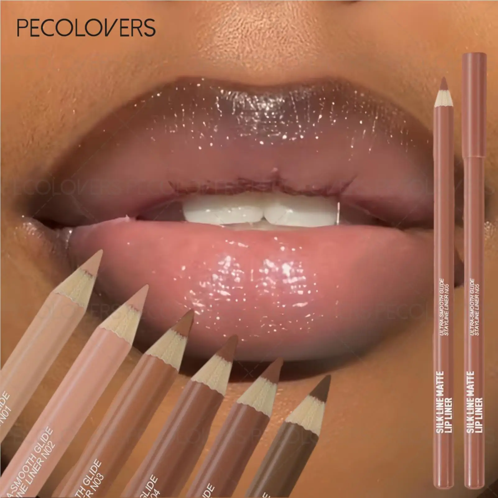 1PC Brown Smooth Lipstick Pen- Easy Coloring Lipliner, Durable Moisturizing Matte Lipstick for Daily Makeup