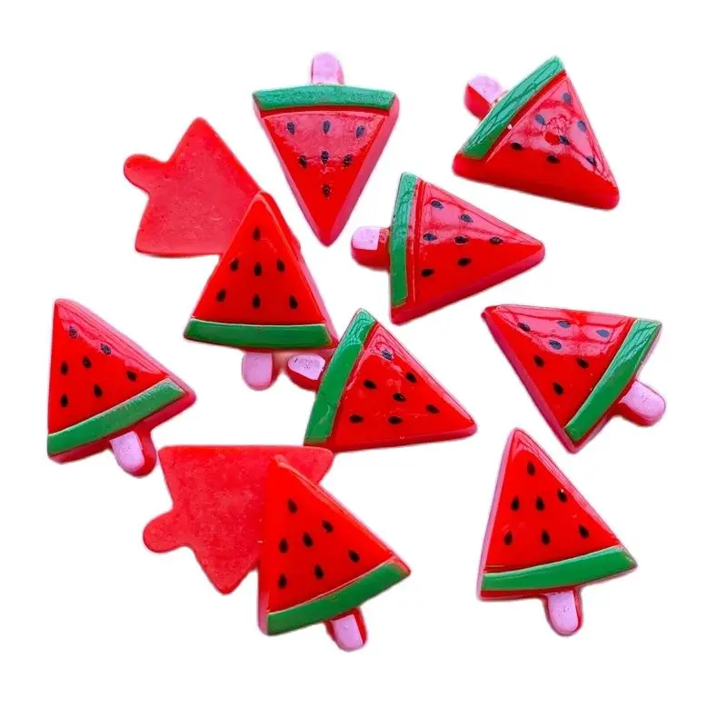 20Pcs New Mini Cute Popsicle Watermelon Flat Back Resin Cabochons Scrapbooking DIY Jewelry Craft Decoration Accessorie