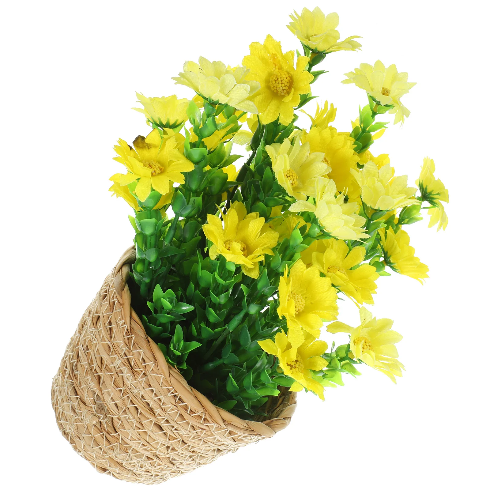 

Artificial Potted Plant Faux Rattan Silk Flower Lifelike Decorative Indoor Outdoor Artificial Plant in Pot
