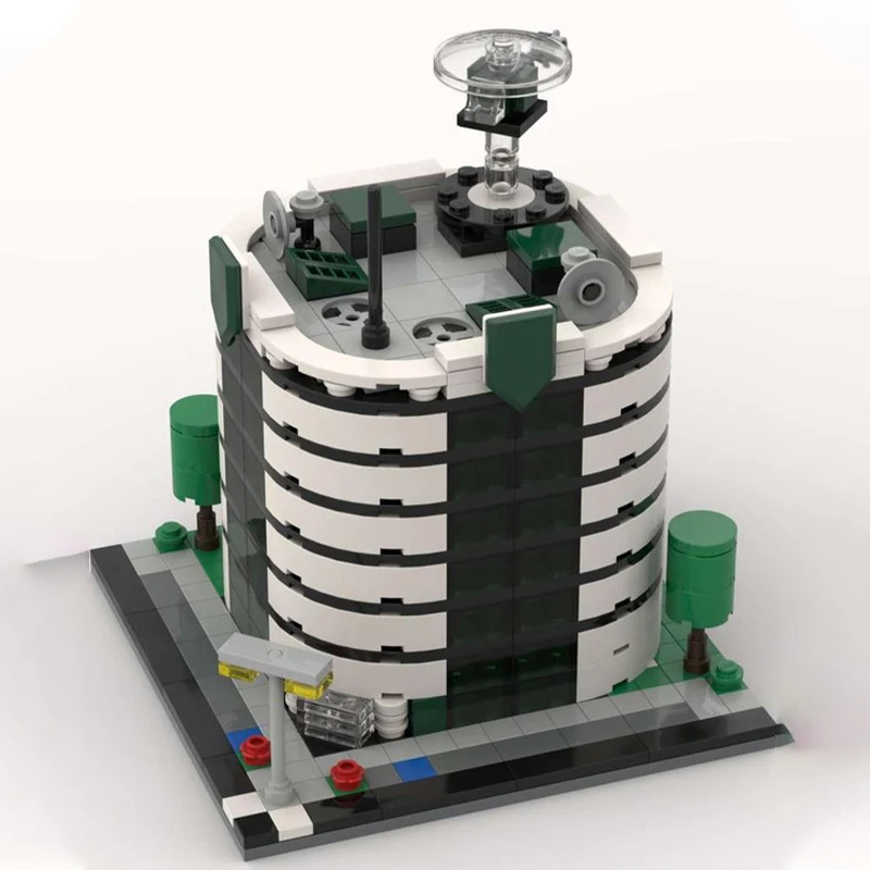 

471 шт. MOC модульное офисное здание 04 модульные строительные блоки Рождественский подарок расширенная коллекционная витрина для дисплея