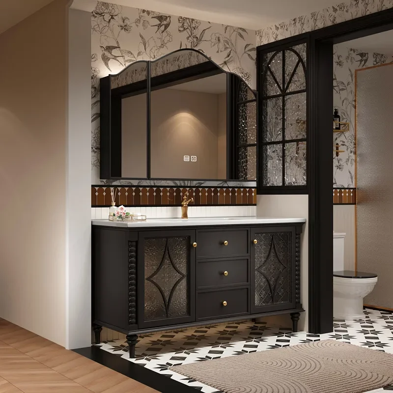 

Luxury Vintage Bathroom Cabinet Vanity Standing Minimalist Storage Bathroom Cabinet Drawers Wall Badkamer Kast House Accessories