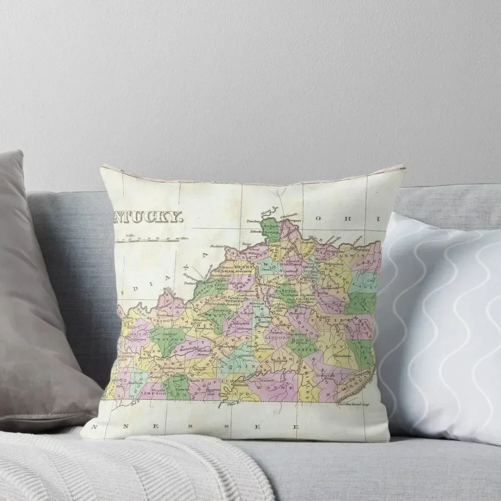 

Vintage Map of Kentucky (1827) Throw Pillow Luxury Pillow Case ornamental pillows Sofa Decorative Covers pillow