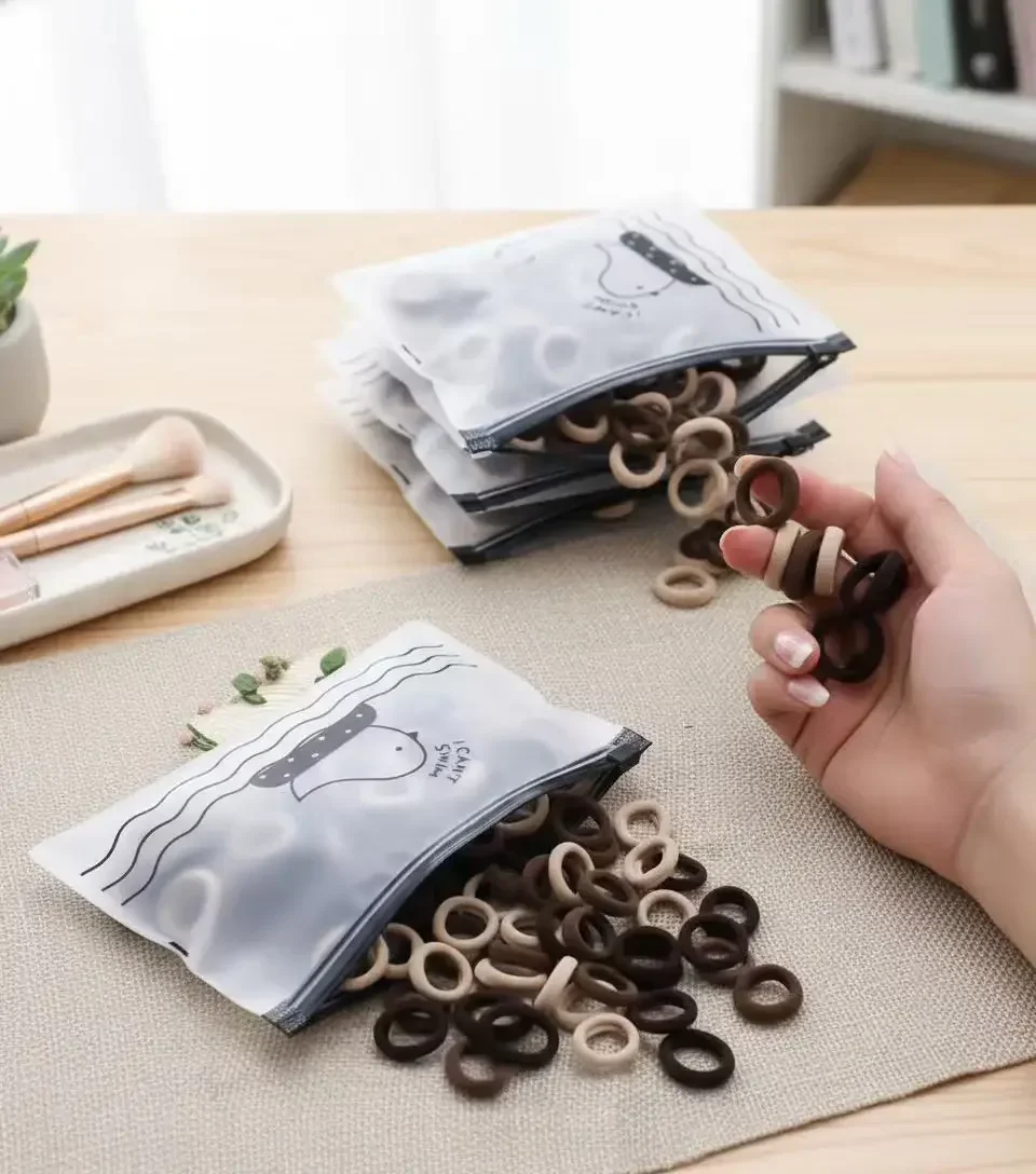 

100pcs/Pack Mixed Color Elastic Hair Ties, High Stretch No-Damage Hair Bands