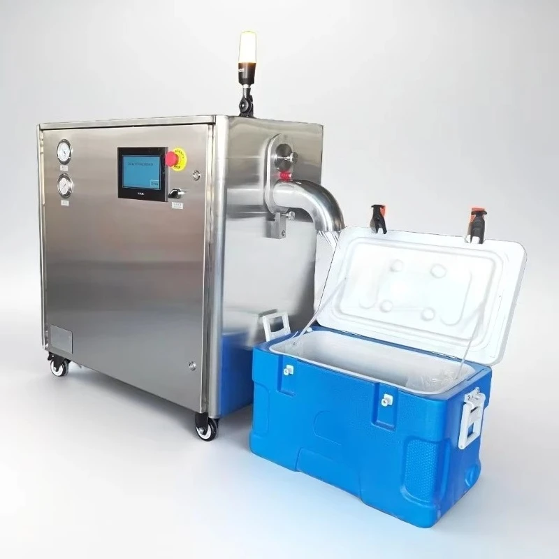 Dry Ice Pelletizing Equipment CO2 Dry Ice Maker Machine Customized 70kg Storage 380V Stainless Steel for Aerospace Cleaning