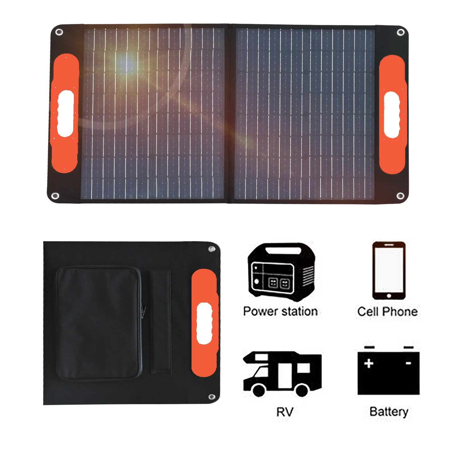 Opvouwbaar zonnepaneel 100W 160W 200W 18V Dubbele USB-lader ETFE Flexibel Opvouwbaar Kamperen Reizen Telefoon Ipad Draagbaar