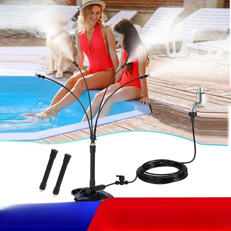 Courtyard standing vertical spray cooling system spray spray pipe brass nozzle outdoor terrace