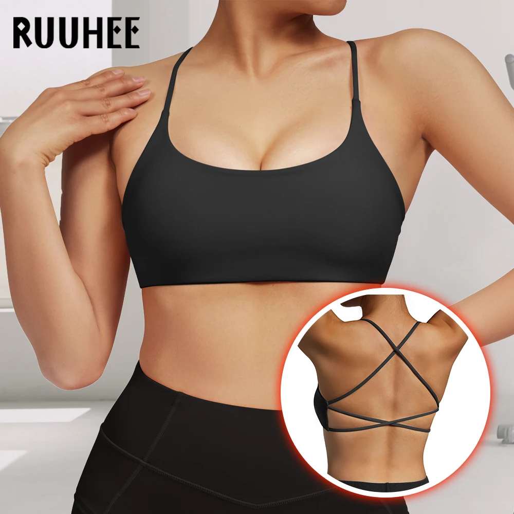 Sports Bra For Fitness Women With Pad Workout Running Tank Top Female Backless Shockproof Breathable Underwear Yoga Bra Women