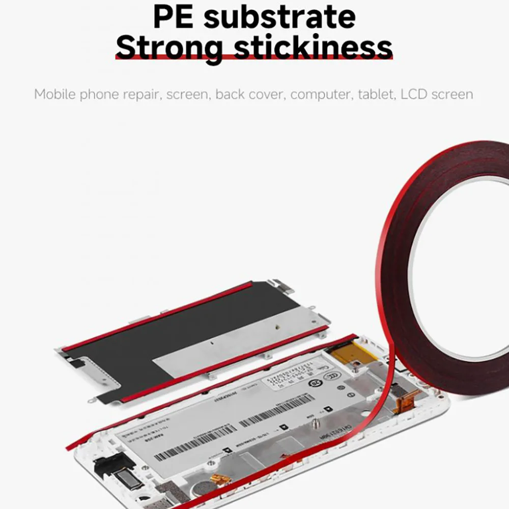 Amaoe 0.23/0.3mm Double Sided Adhesive Tape PE Sponge Strip For Mobile Phone Table LCD Screen Back Cover Bonding Sealing Tape10m