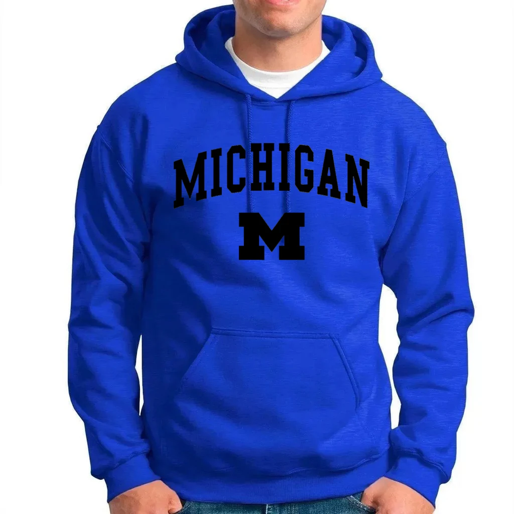 MICHIGAN Letter Print Hoodies Autumn Winter Sweatshirt Unisex Men And Women\'s Casual Student Fashion Couple Hooded Sweatshirt