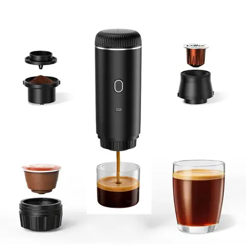 Portable Espresso Machine for TravelTravel Coffee Maker 20-Bar Extraction Compatible with Ground Coffee & NS Capsule