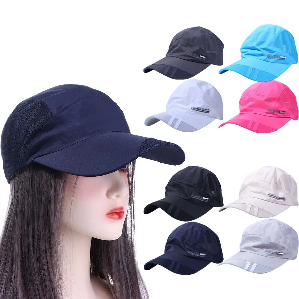 

Hollow Outdoor Korean Style Sport Cap Sun Hat Adjustable Summer Mesh Caps Baseball Hat Visor Cap Quick Dry Mesh Cap