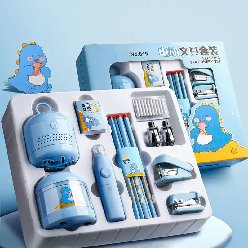 Schreibwaren Geschenk box Set Mini Schreibtisch mechanische Staubsauger Set elektronische Bleistift spitzer multifunktion ale Schreibwaren Kit