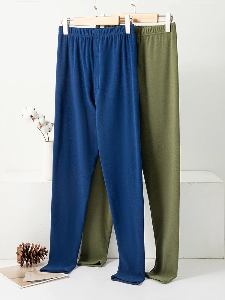 

Мужские утепленные брюки с высокой талией для осени и зимы, теплые длинные брюки с флисовой подкладкой, самонагревающиеся термоштаны для базового слоя