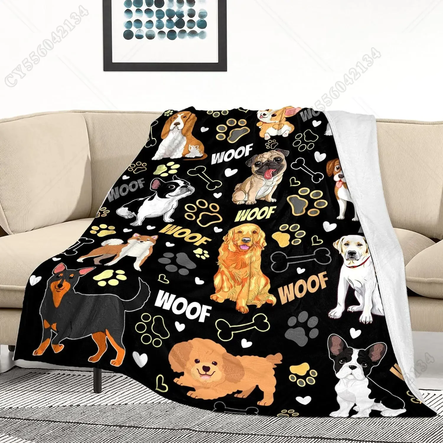 Dog Blanket Soft Cozy Dog Flannel Throw Blanket Gifts for Dog Lovers Warm Lightweight Blankets for Girls Boys Kids Women Adults