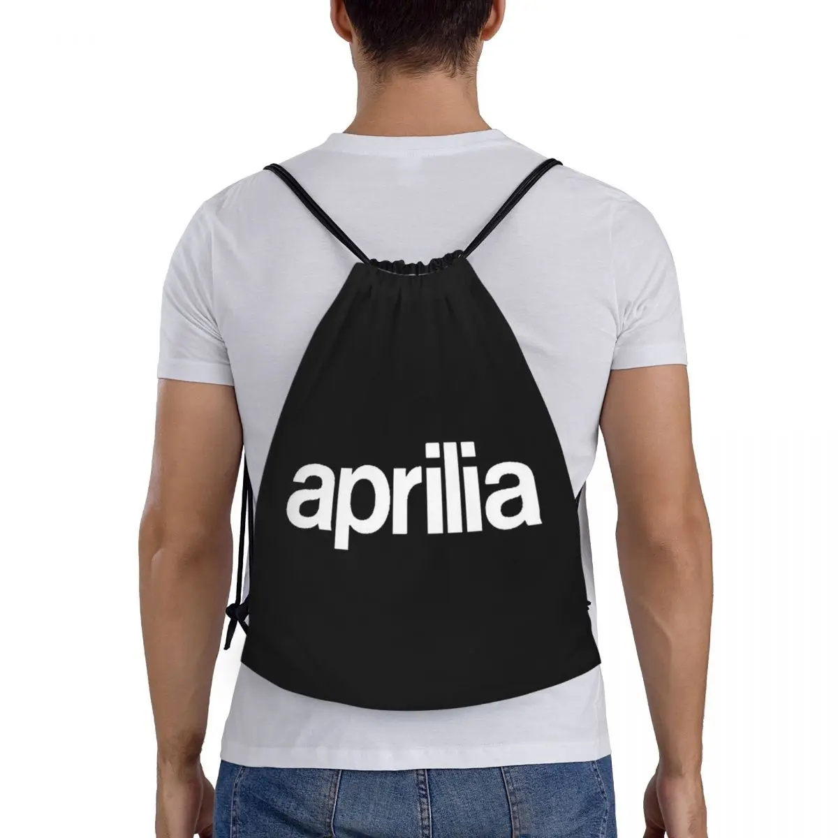 

APRILIA LOGO Backpacks Fashion Portable Drawstring Bundle Pocket Storage Bag Book Bags For Man Woman Students