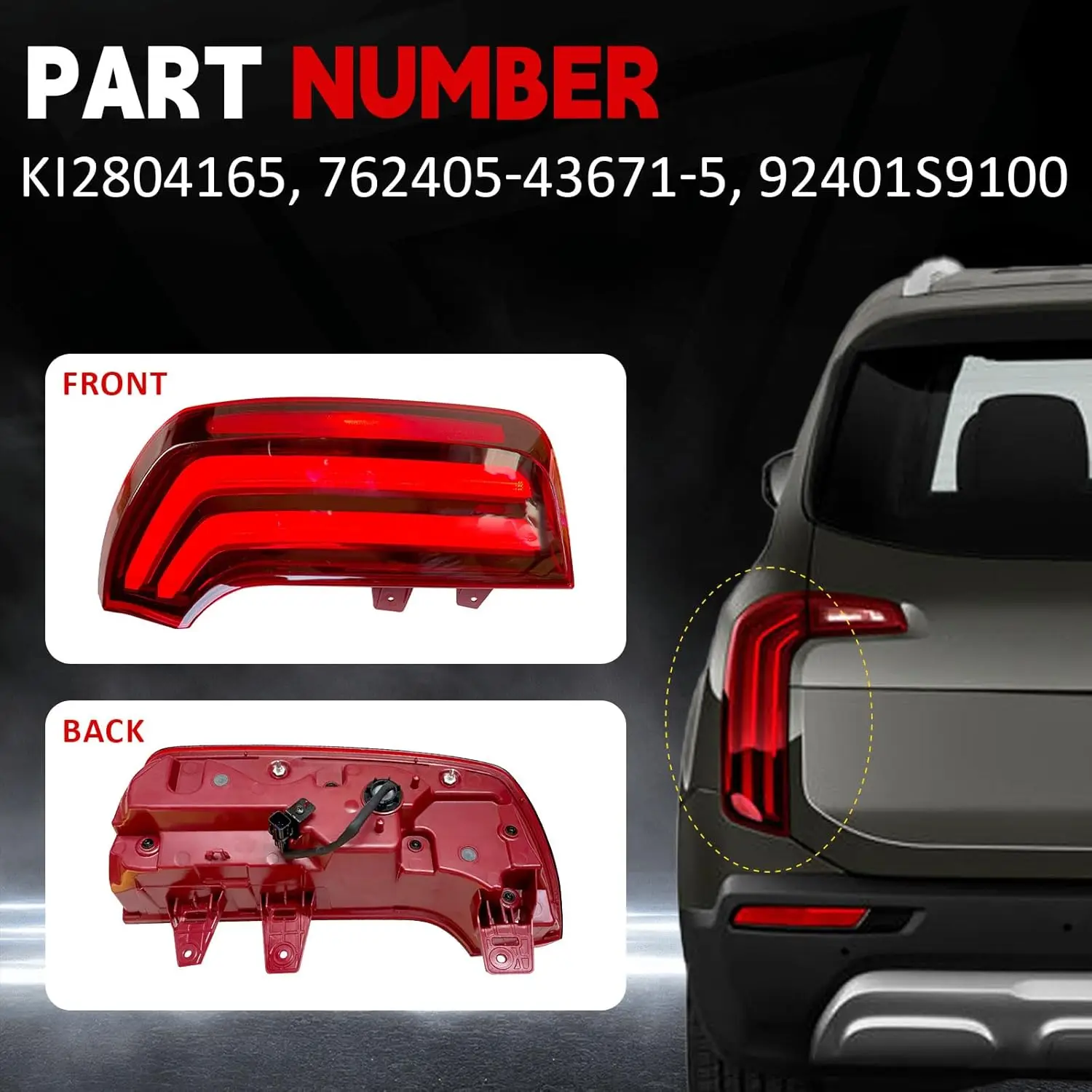 Tail Light For Kia Telluride 2020 2022 Driving Warning Reflector Lamp Car Accessories LED Rear Turn Signal Styling US Version