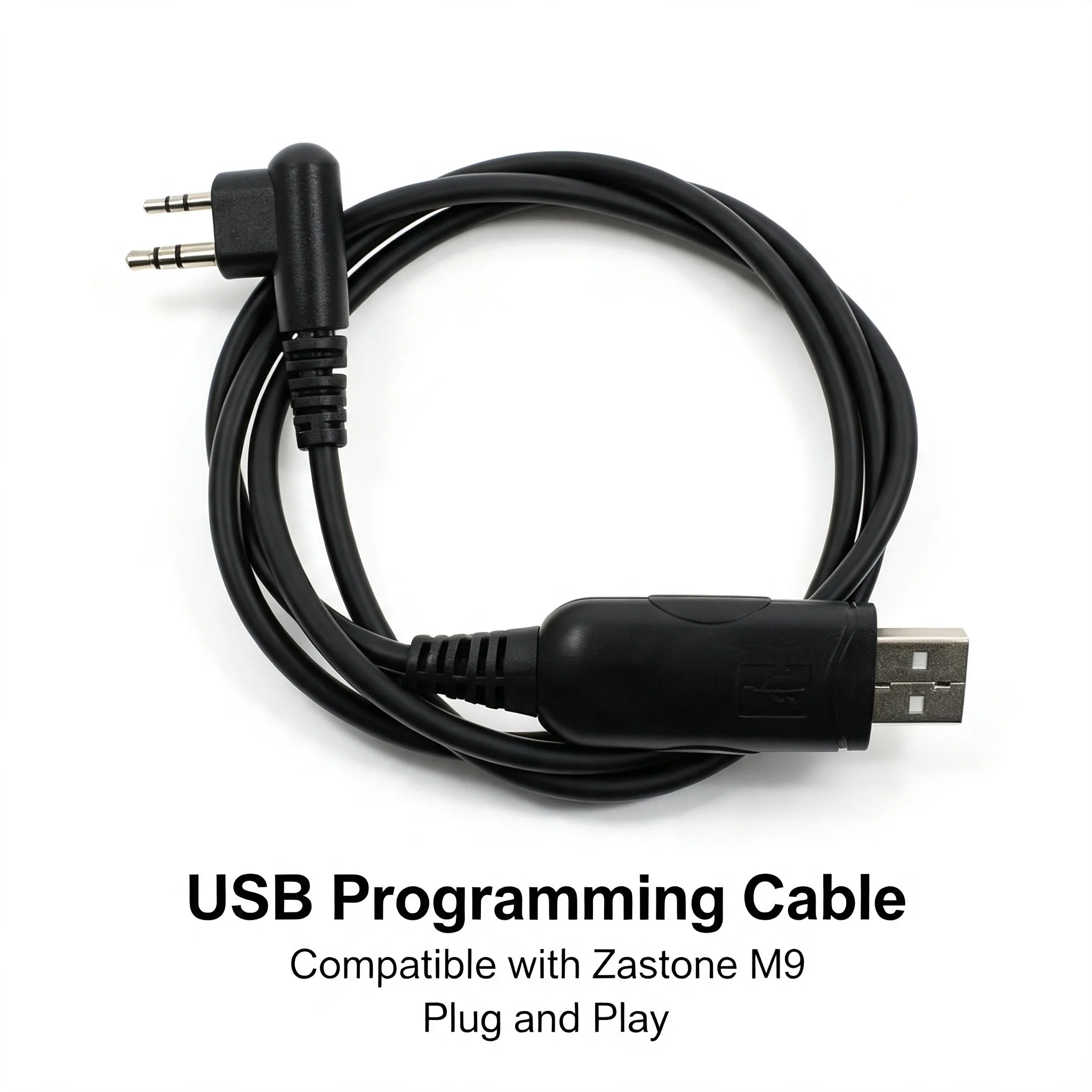 SALE Programming Cable for ZASTONE M9 Walkie Talkie USB PC Data Cord with M-Type 2-Pin Connector Radio Frequency Writing Cable
