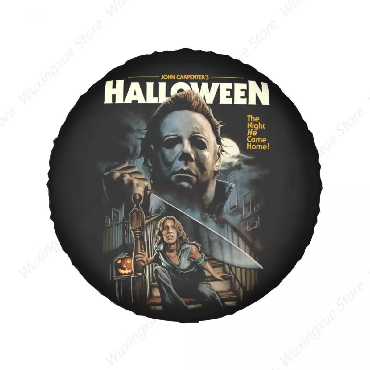 Halloween Michael Myers Spare Tire Cover Case for Jeep Mitsubishi Pajero Horror Movie Car Wheel Protectors Accessories