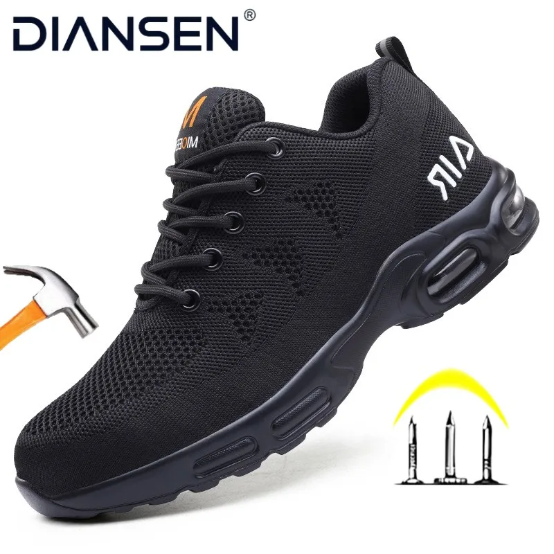 

Steel Toe Kevlar-Midsole Safety Shoes Men,Lightweight Breathable Anti-Puncture Anti-Smash Non Slip Industrial Work Boots