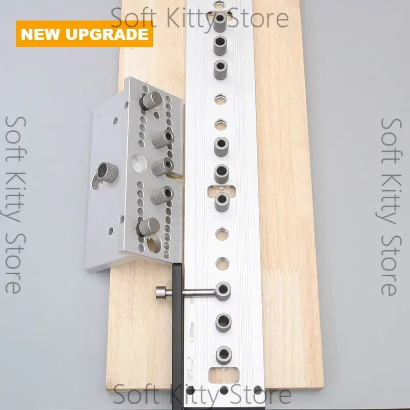 3-in-1 Woodworking Doweling Jig Kit Adjustable Drilling Guide Tenon Puncher Locator for Furniture Connecting Carpentry