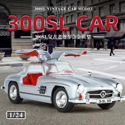 1:24 Mercedes-Benz 300SL Alloy Car Model Sound and Light Pull Back Children's Toy Collectibles Birthday gift C392