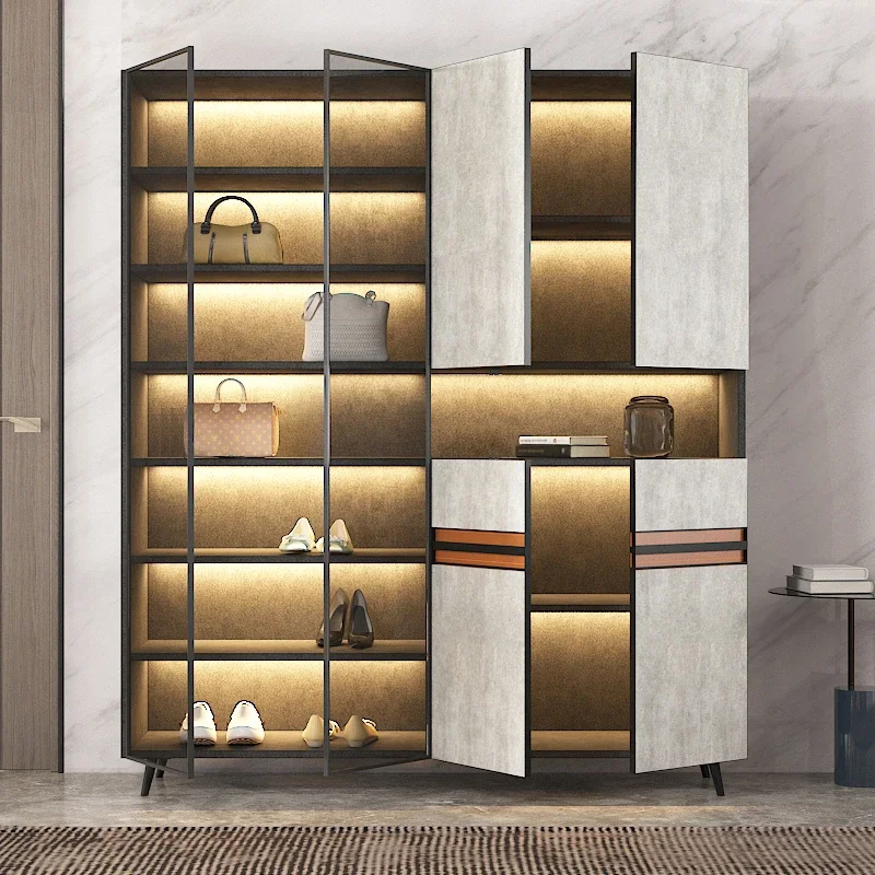 Light Luxury Home Doorway Balcony Storage Door Vertical Multi-Storey Lobby High Cabinet