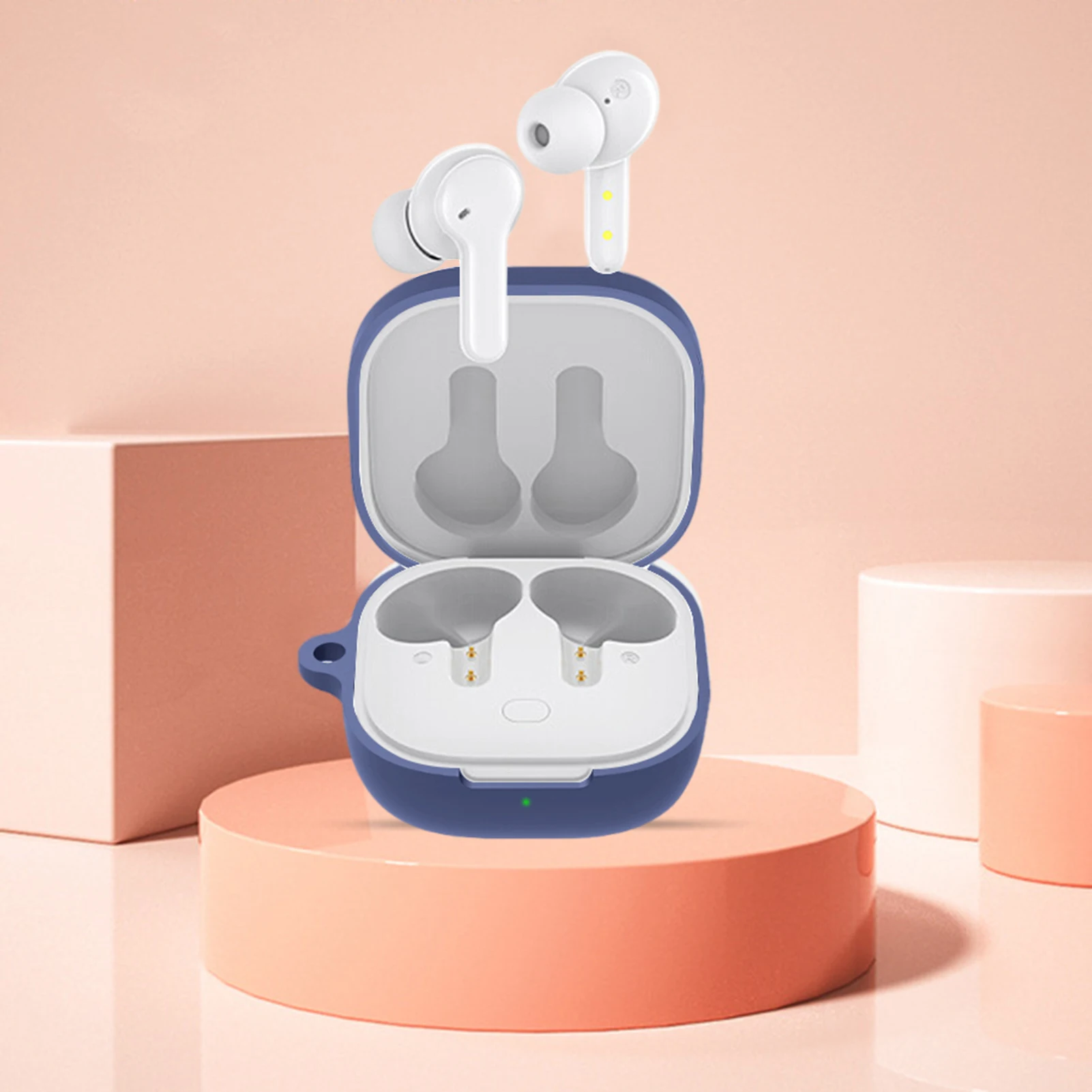 Ốp Tai Nghe Nhét Tai Ốp Lưng Bảo Vệ Cho QCY T13 Tai Nghe Chống Sốc Da Vỏ Sạc Hộp Dành Cho QCYT13 Phụ Kiện Có Móc Treo