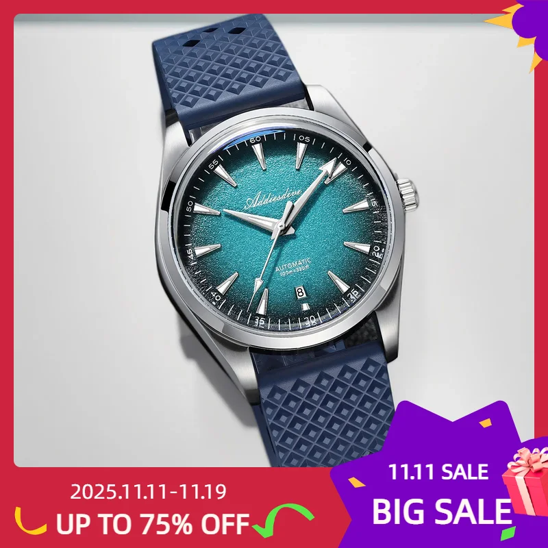 ADDIESDIVE 日本 8215 メンズ腕時計バブルミラーガラスドレス自動機械式時計超発光高級新しい腕時計男性用