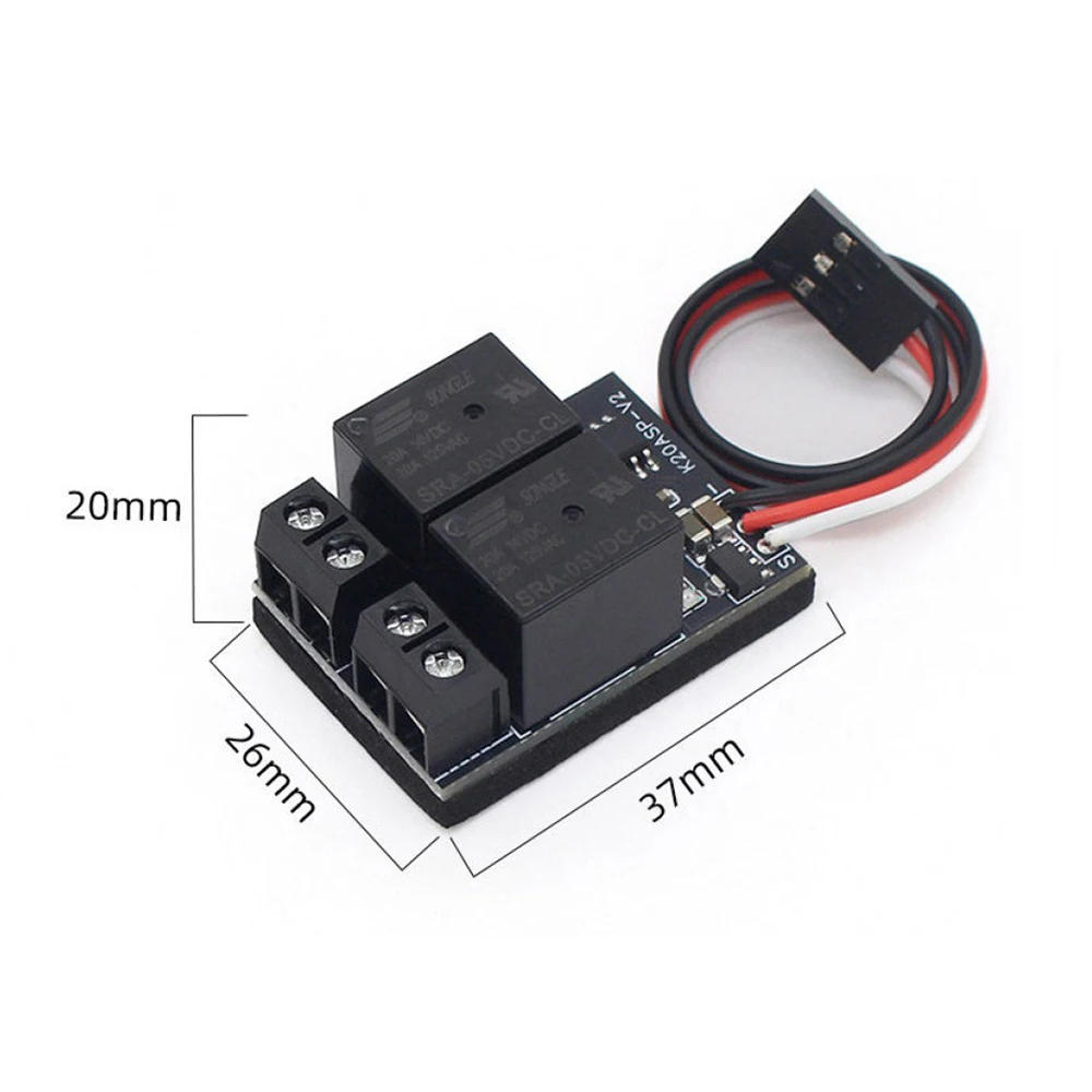 2 Channel PWM Relay Switch RC Model Electronic On/Off Switch Relay 4.8-10V BEC 1000-2000us Signal for RC Car Boat Plane Rocket