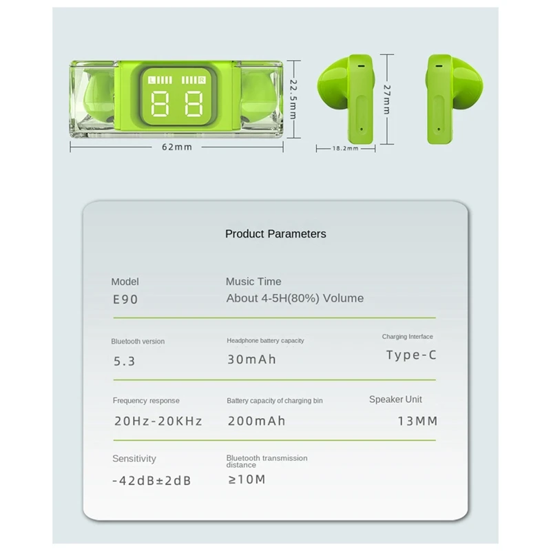 Cancelamento de Ruído Sem Fio Gaming Headphones, TWS Headphones, Smart Touch Call, Impermeável, Bluetooth 5.3, Novo, SP28