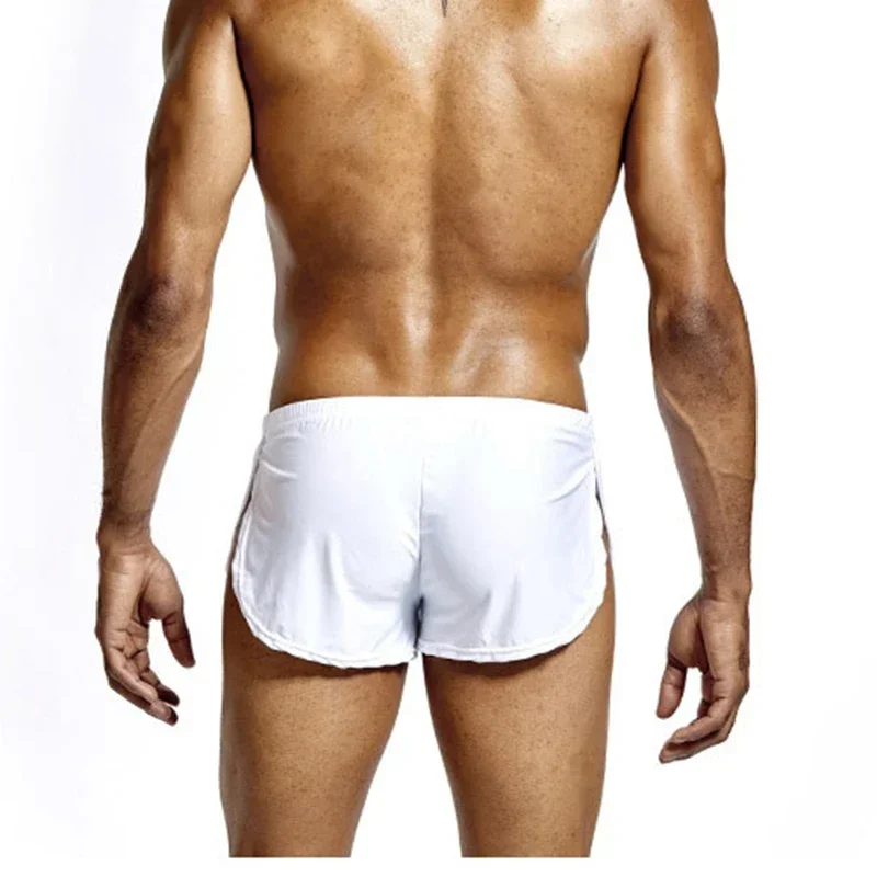 Men's Sexy Ice Silk Loose Boxer Briefs Breathable Seamless Button Split Aro Pants Underwear Daily Thin Men Panties view 5