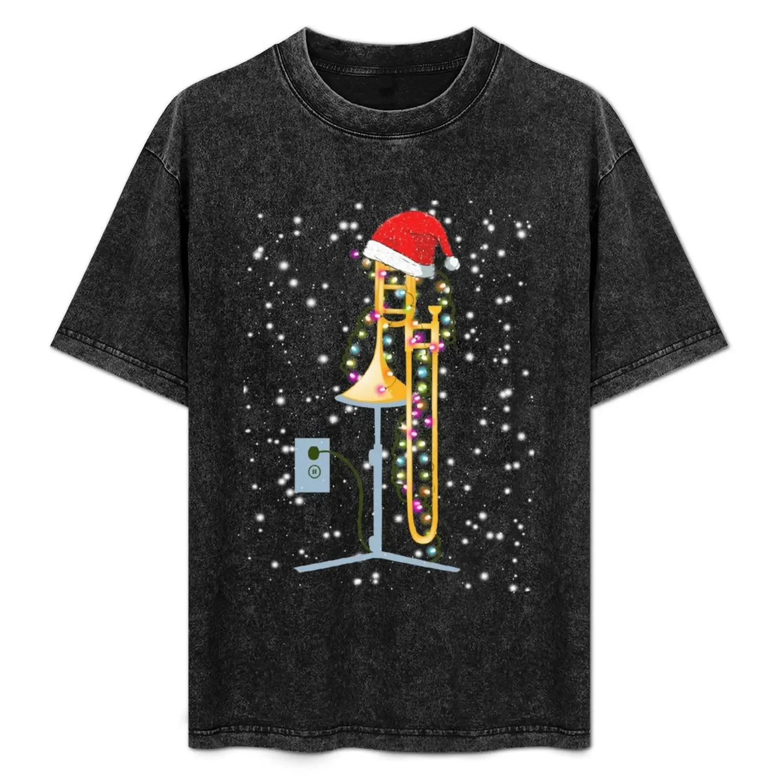 

Christmas Trombone Santa Hat Snow T-Shirt custom t-shirts blanks vintage graphic tee men tshirt