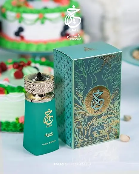 

Paris Corner Pistachio Khair Perfume for Men and Women, 3.4 FlOz Edp, Warm and Sweet, with A Unique Nutty Gourmand and Ri