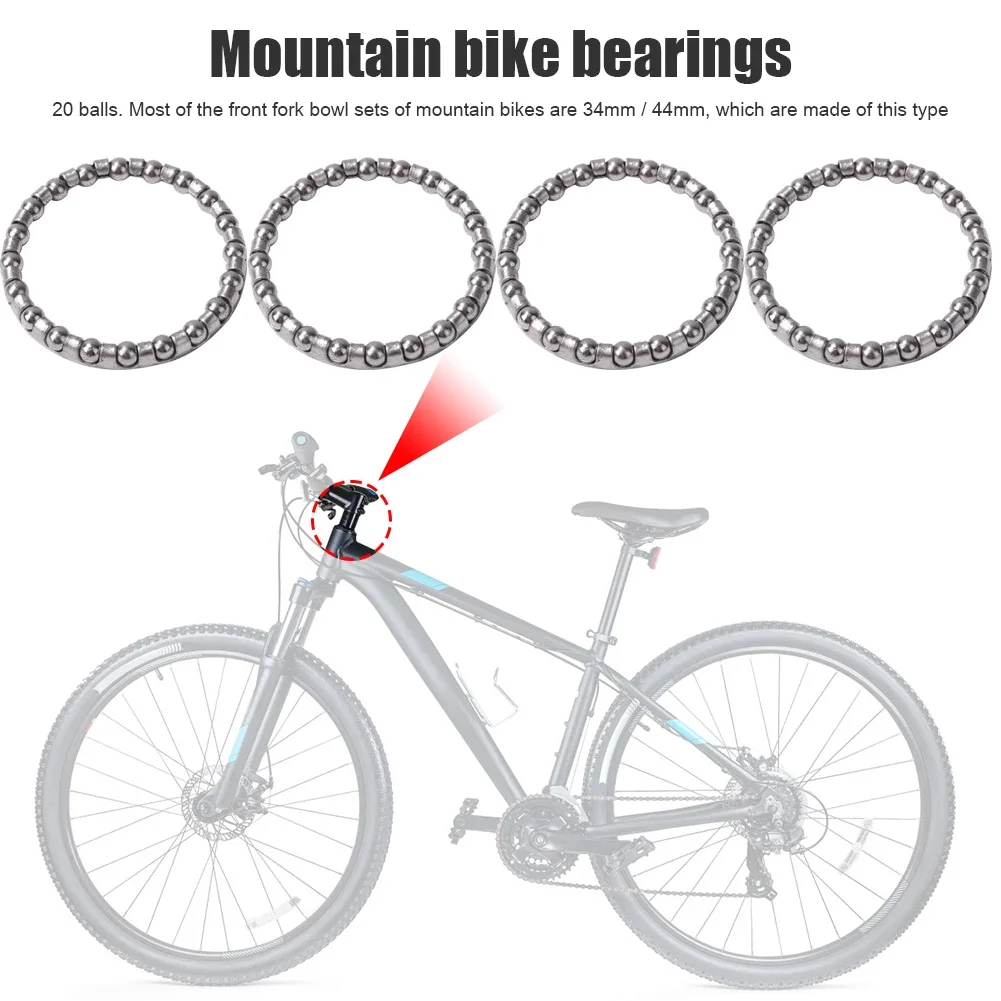 10Pcs/Set MTB Road Bike Ball Bearing for MTB Mountain Bicycle Cycling Accessory for 34/44mm Front Fork Headset Cycling Accessory