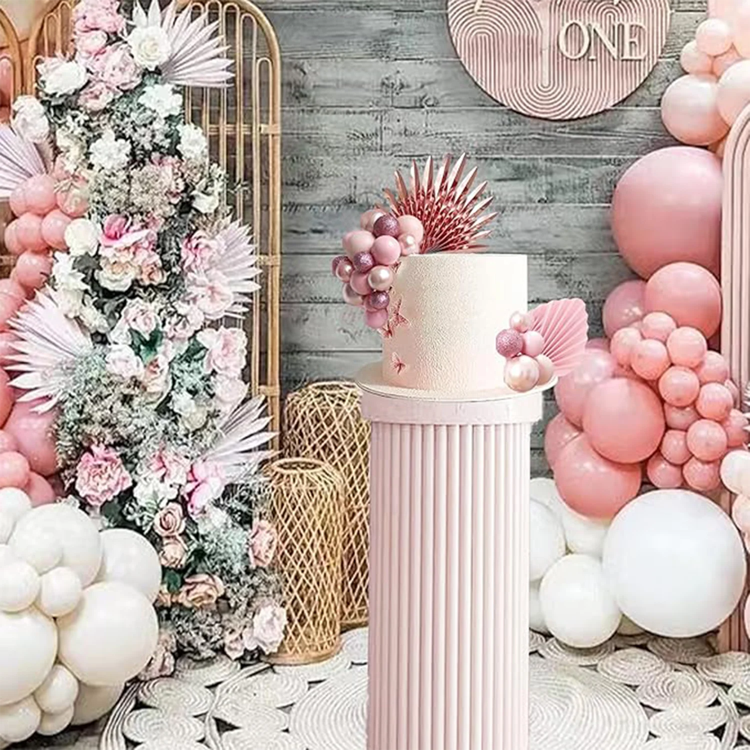 33PCS Balls Cake Toppers Palm Leaves Cake Decorations for Birthday Wedding Baby Shower Party Supplies Mother\'s Day
