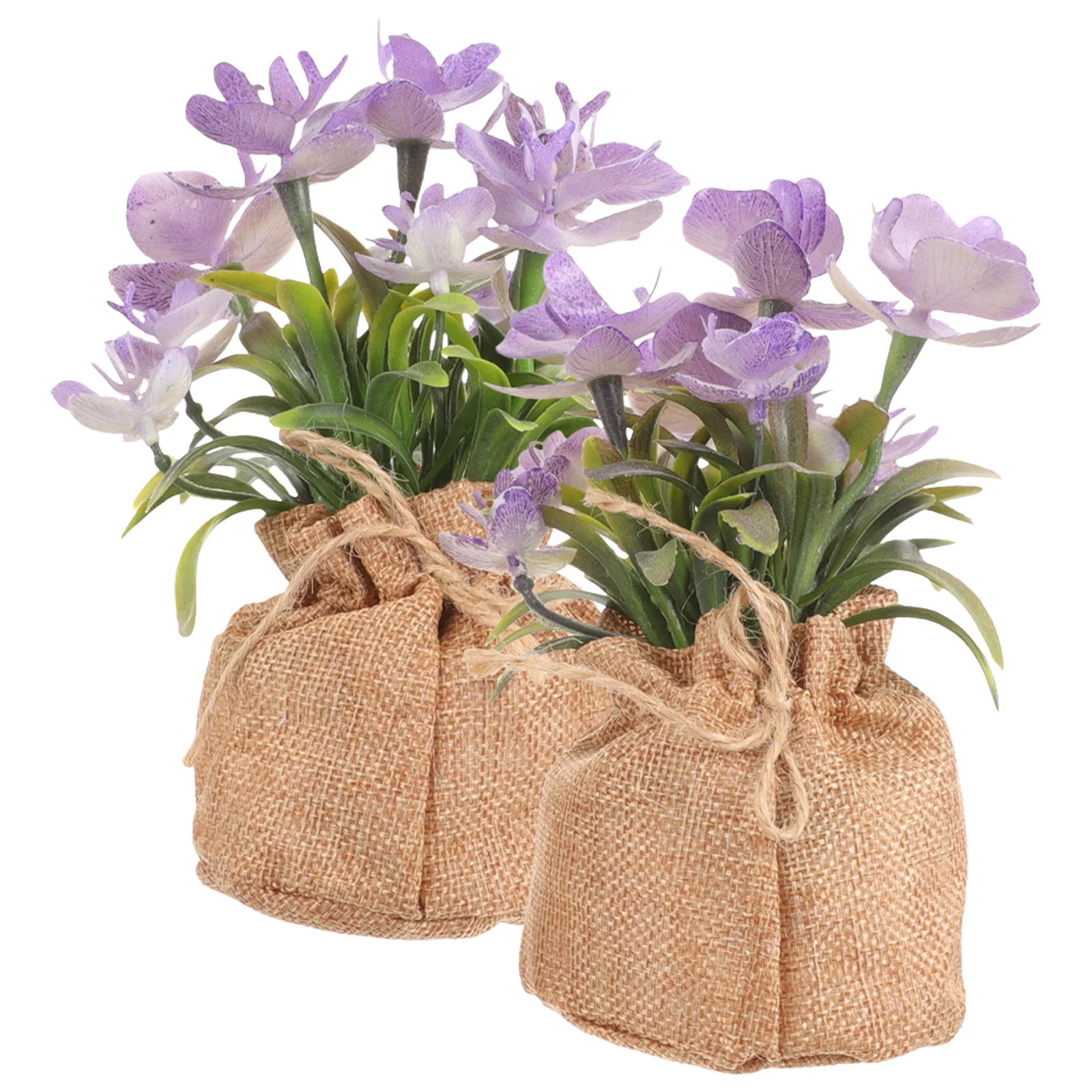 

2 Pcs Purple Phalaenopsis Ornaments Artificial Potted Plants Decorative Flowers Decoration Sack