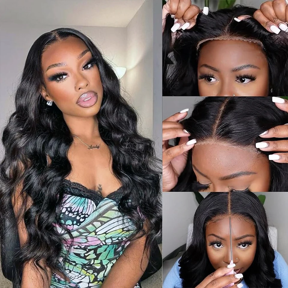 13x4 Lace Frontal Human Hair Wig Body Wave Glueless Wig Human Hair Ready To Wear 4x4 Body Wave Lace closure wig Pre Cut