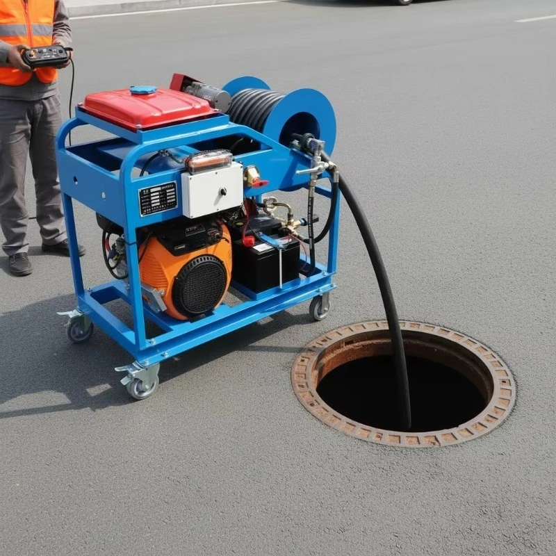New High-pressure 27HP  Engine Sewer Jetting Remote Control Jet  Drain Cleaner Sewer Drain Cleaning Machine