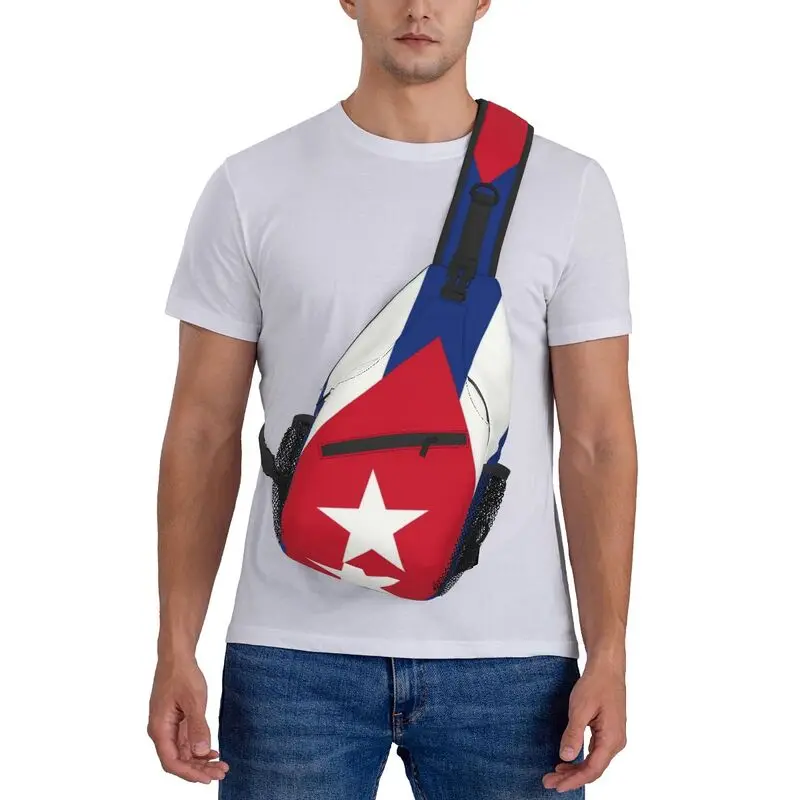 Cuba cubana bandeira nacional estilingue saco masculino legal ombro peito crossbody mochila de viagem caminhadas daypack