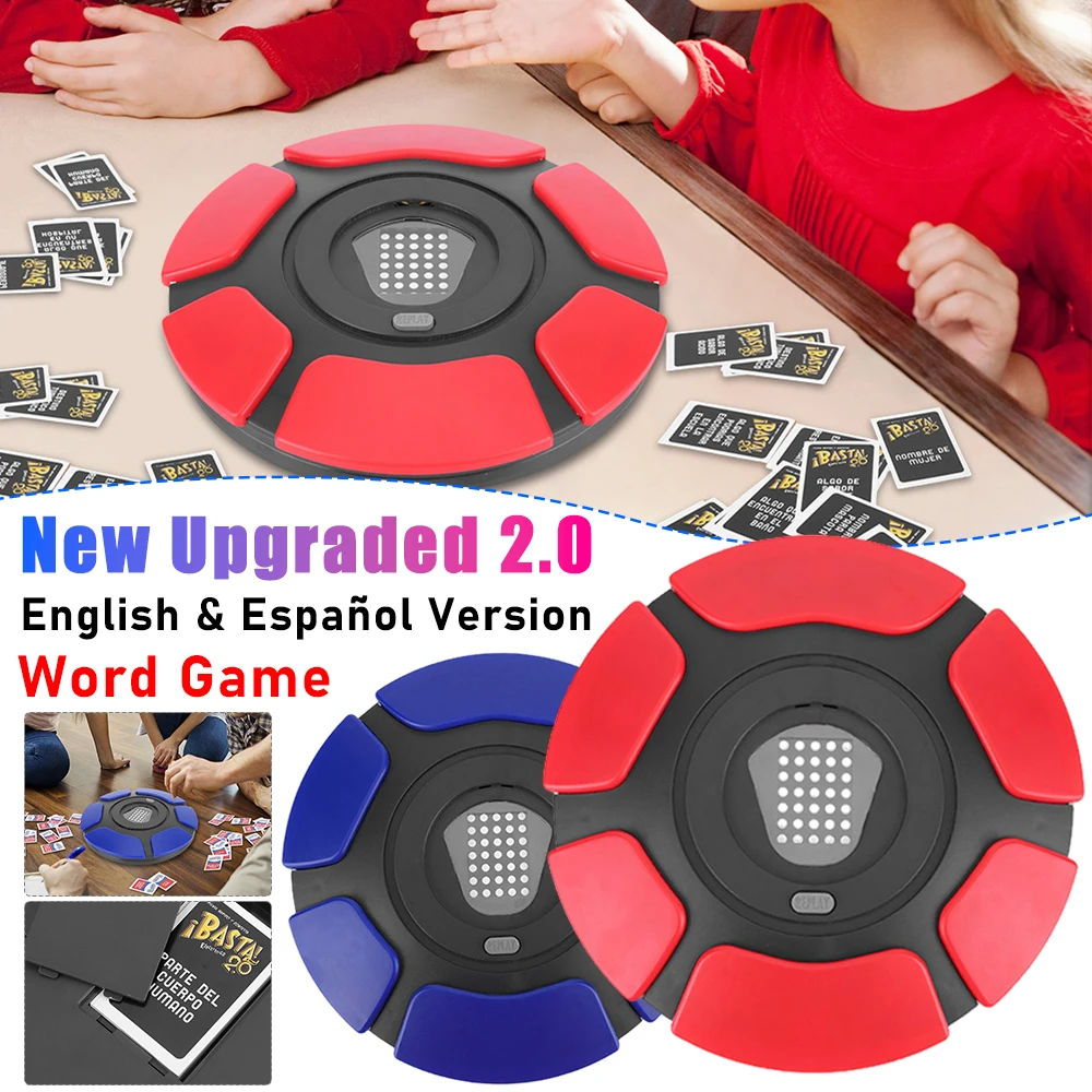 New Upgraded Basta 2.0 Spanish Word Game & English Word Games Version Quick Thinking Letter Pressing Board Letter Learning Game